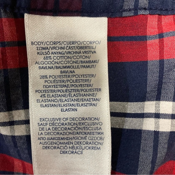 CHAPS Red, White, & Blue Button Down Long Sleeve Shirt | Stretch Easy Care - Picture 9 of 14